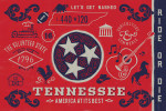 Tennessee - Illustrated State Flag -  State Series