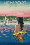 Newport, Oregon - Mermaid & Beach