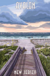 Avalon, New Jersey - Beach Boardwalk Scene