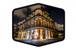 New Orleans, Louisiana - Downtown French Quarter at Night - Contour