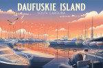 Daufuskie Island, South Carolina - Lithograph - Home Sweet Harbor - Boats in Marina