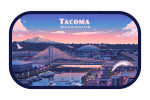 Tacoma, Washington - Lithograph - Skyline - Contour
