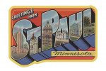 Greetings from St. Paul, MN - Vintage Halftone - Contour