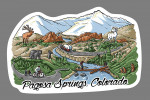 Pagosa Springs, Colorado - Line Drawing - Contour