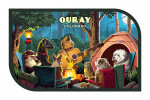 Ouray, Colorado - Painterly - Pack Life - Dogs Around Campfire - Contour