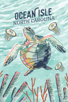 Ocean Isle, North Carolina - Graphic Pastel - Sea Turtle
