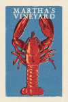Martha's Vineyard, Massachusetts - Lobster Woodblock