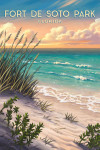Fort De Soto Park, Florida - Oil Painting - Seashore