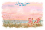Spring Lake, New Jersey - Watercolor Study - Beach Scene
