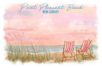 Point Pleasant Beach, New Jersey - Watercolor Study - Beach Scene