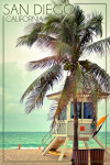 San Diego, California - Photography - Lifeguard Shack & Palm Tree