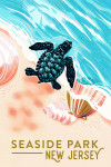 Seaside Park, New Jersey - Courageous Explorer Collection - Turtle and Shells, Safely to Sea