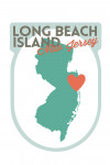 Long Beach Island, New Jersey - State Outline & Heart - Contour