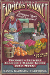 Santa Barbara, California - Vintage Sign - Saturday Farmers Market