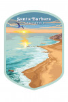 Santa Barbara, California - Painterly - Beach View - Contour