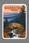 Woodstock, Vermont - Mountains at Sunset - Contour