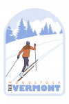 Woodstock, Vermont - Cross Country Skier - Contour