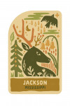 Jackson, Mississippi - Boho Colorblock - Whitetail Deer - Contour