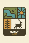 Quincy, Illinois - Simple Vector - Whitetail Deer
