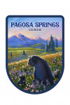 Pagosa Springs, Colorado - Lithograph - Bear Family in Field with Mountains - Contour
