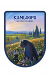 Kamloops, British Columbia - Lithograph - Bear Family in Field - Contour