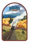 Durango, Colorado - Painterly - Autumn Train Scene - Contour