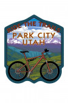 Park City, Utah - Painterly - Mountain Bike Scene - Contour