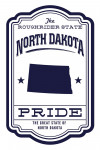 North Dakota State Pride - Blue on White - Contour