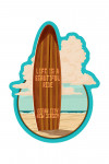 Ocean City, New Jersey - Letterpress - Life is a Beautiful Ride - Surfboard - Contour