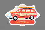 Ocean City, New Jersey - Secret Surf Spot Collection - Woody Wagon with Surfboards - Contour