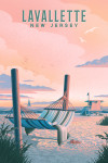 Lavallette, New Jersey - Lithograph - Salt Air, No Cares - Hammock on Beach