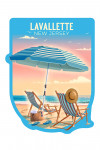Lavallette, New Jersey - Lithograph - Beach Chair & Umbrella - Contour