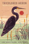 Long Beach Island, New Jersey - Shorebirds at Sunset Collection - Tricolored Heron
