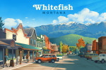 Whitefish, Montana - Lithograph - Downtown Whitefish
