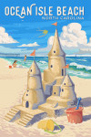 Ocean Isle Beach, North Carolina - Painterly - Soak Up Summer - Sand Castle