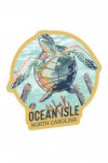 Ocean Isle, North Carolina - Graphic Pastel - Sea Turtle - Contour