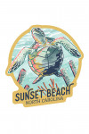 Sunset Beach, North Carolina - Graphic Pastel - Sea Turtle - Contour
