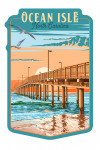 Ocean Isle, North Carolina - Painterly - Pier - Contour