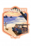 Hanalei Bay, Kauai, Hawaii - Painterly - Woody on Beach - Contour
