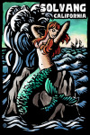 Solvang, California - Scratchboard - Mermaid