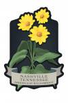 Nashville, Tennessee - Vintage Flora Noir - Arrowleaf Balsamroot - Contour