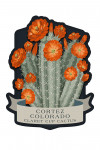 Cortez, Colorado - Vintage Flora Noir - Claret Cup Cactus - Contour