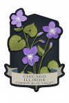 Chicago, Illinois - Vintage Flora Noir - Common Blue Violet - Contour