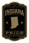 Indiana State Pride - Gold on Black - Contour
