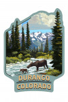 Durango, Colorado - Moose on River Bed - Contour