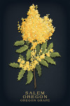Salem, Oregon - Vintage Flora Noir - Oregon Grape