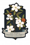 Victoria, British Columbia - Vintage Flora Noir - Pacific Dogwood - Contour
