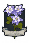 Denver, Colorado - Vintage Flora Noir - Rocky Mountain Columbine - Contour
