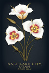 Salt Lake City, Utah - Vintage Flora Noir - Sego Lily