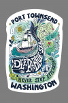 Port Townsend, Washington - Watercolor - Whale - Deep Blue Sea - Contour